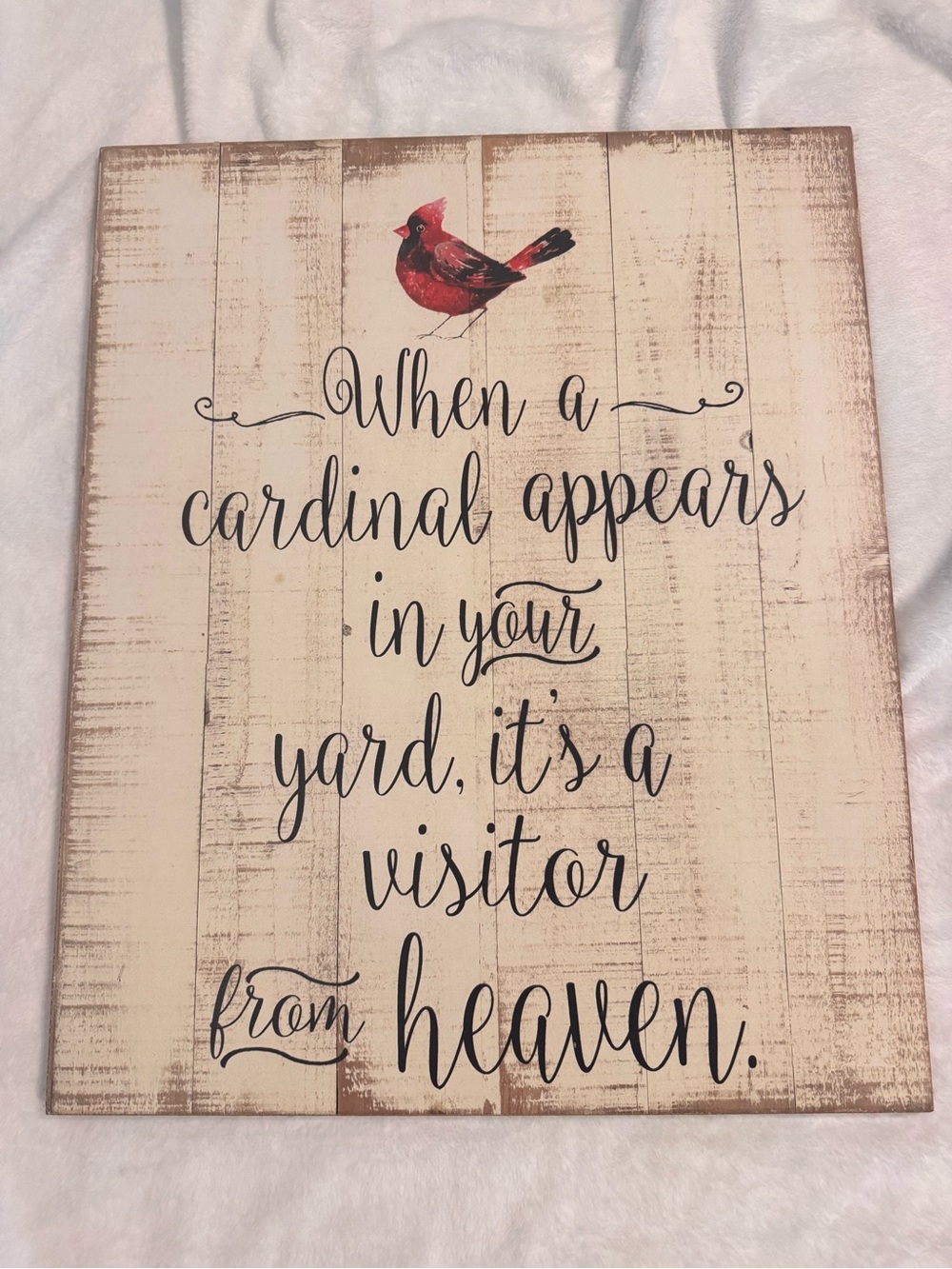 GANZ Red Cardinal Wall Art with Black Script